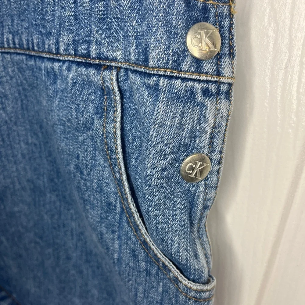 Calvin Klein Vintage Girls Denim Jumper Overall Dress - Picture 8 of 11
